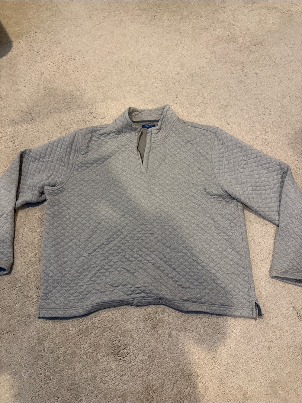 Cole Haan Quilted Half-Zip Pullover Sweater - Gray
